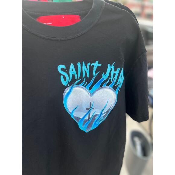Saint Jhn "In Case We Both Die Young" Tour Tee Chromedd Hearts Teal - Picture 2 of 6